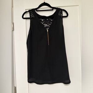 Express Black Lace Accent Blouse